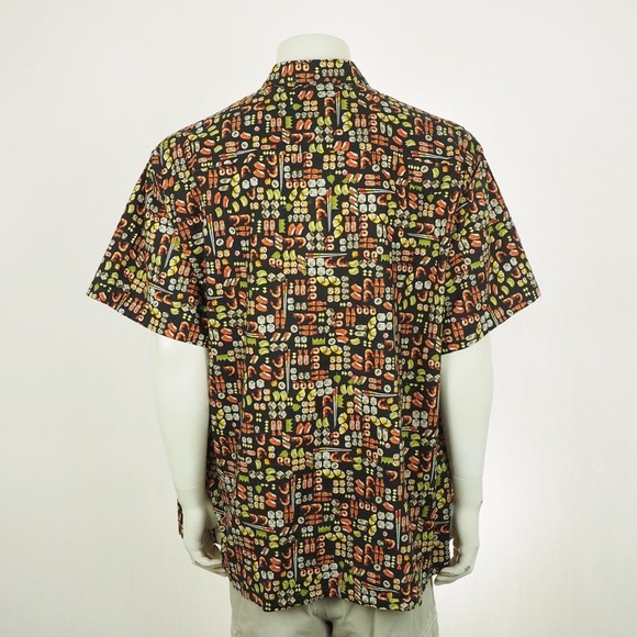 Tori Richard Hawaiian Button Down Shirt Mens 2XB Black Sushi Shrimp Cotton Lawn - Picture 3 of 5